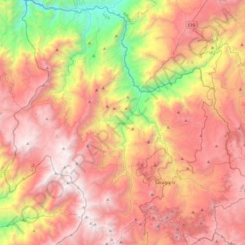 Saraguro topographic map, elevation, terrain