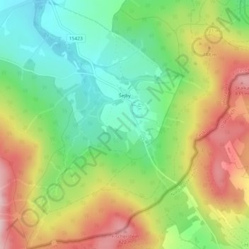 Šejby topographic map, elevation, terrain
