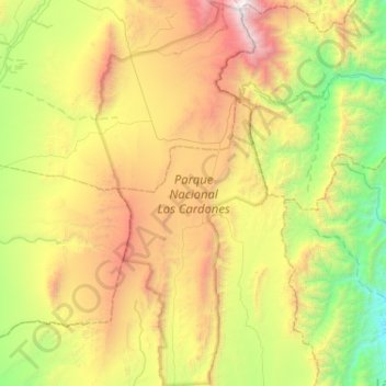 Parque Nacional Los Cardones topographic map, elevation, terrain