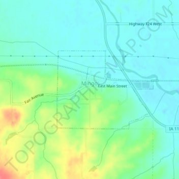 Mingo topographic map, elevation, terrain