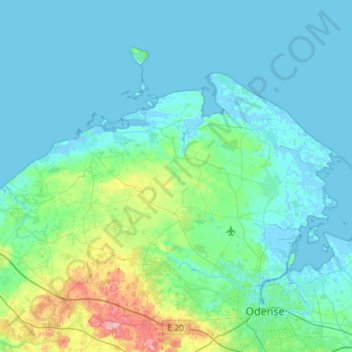 Nordfyns Kommune topographic map, elevation, terrain