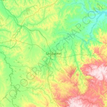 São Gabriel topographic map, elevation, terrain