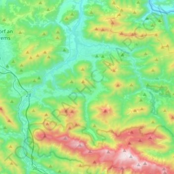 Molln topographic map, elevation, terrain