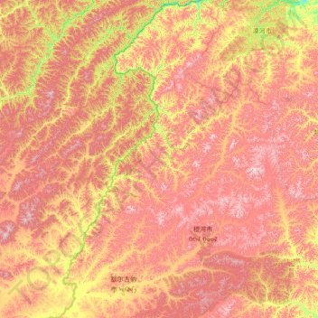 额尔古纳市 topographic map, elevation, terrain
