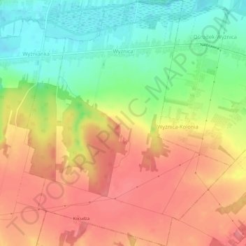 Wyżnica topographic map, elevation, terrain