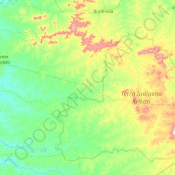Montes Altos topographic map, elevation, terrain