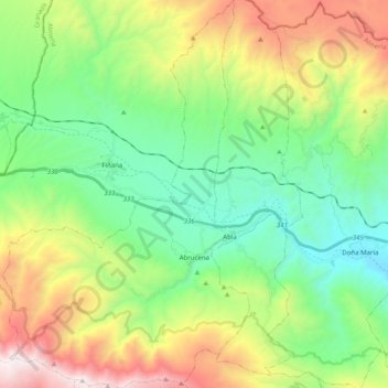 Abrucena topographic map, elevation, terrain