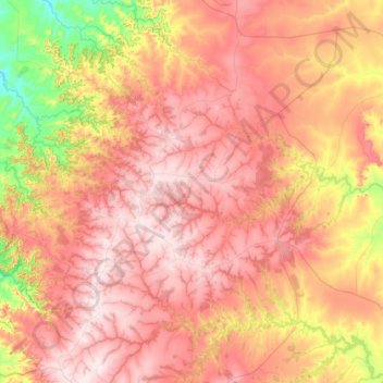 Cabeceira do Apa topographic map, elevation, terrain