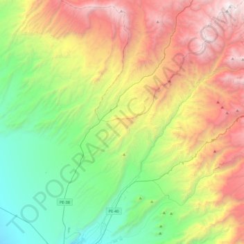 Pachía topographic map, elevation, terrain