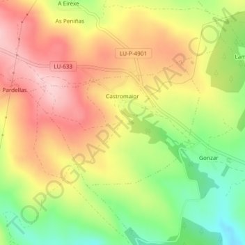 Castromaior topographic map, elevation, terrain