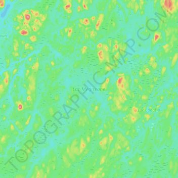 Lac Mègiscane topographic map, elevation, terrain