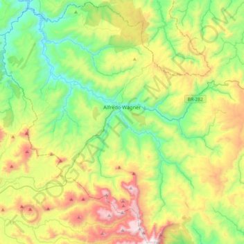 Alfredo Wagner topographic map, elevation, terrain