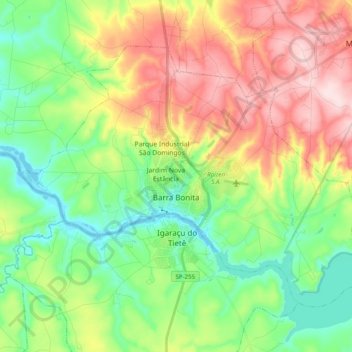 Barra Bonita topographic map, elevation, terrain