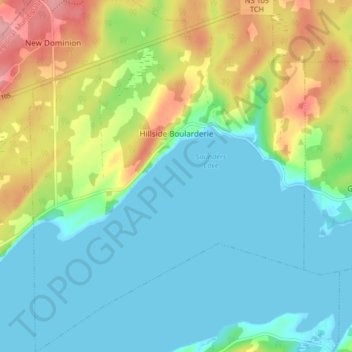 Hillside Boularderie topographic map, elevation, terrain