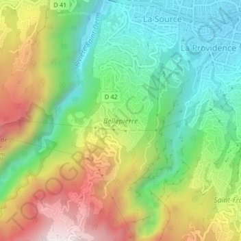 Bellepierre topographic map, elevation, terrain