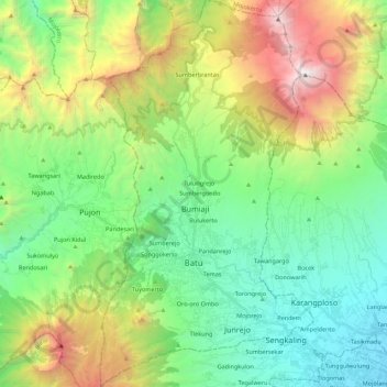 Kota Batu topographic map, elevation, terrain