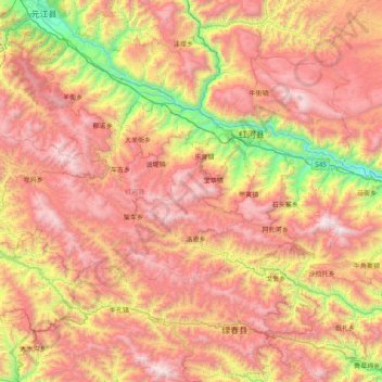 红河县 (Honghe) topographic map, elevation, terrain