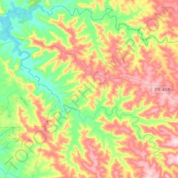 Diamante d'Oeste topographic map, elevation, terrain