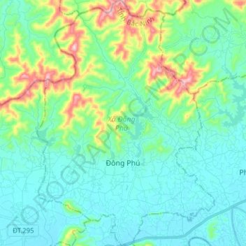 Dong Phu topographic map, elevation, terrain