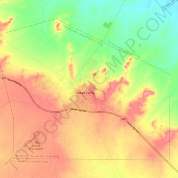 The District Council of Coober Pedy topographic map, elevation, terrain
