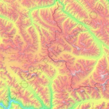 Panmah Muztagh topographic map, elevation, terrain