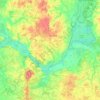 powiat łomżyński topographic map, elevation, terrain