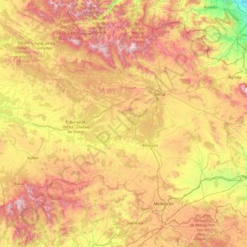 Sória topographic map, elevation, terrain