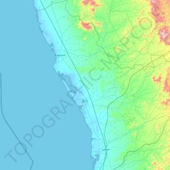 Rabigh topographic map, elevation, terrain