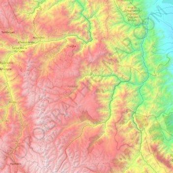 Pachitea topographic map, elevation, terrain