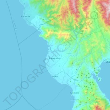 Lupon topographic map, elevation, terrain