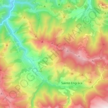 Gave de Sainte-Engrâce / Uhaytza topographic map, elevation, terrain