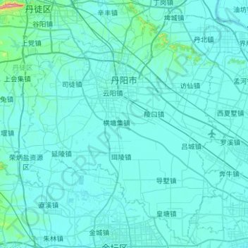 Danyang topographic map, elevation, terrain