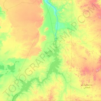 Aswan topographic map, elevation, terrain