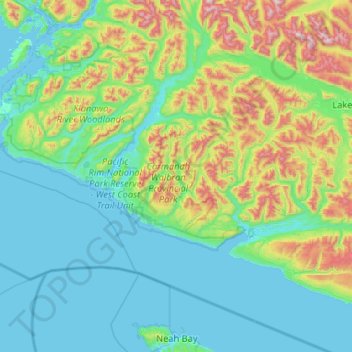 Area F (Cowichan Lake South / Skutz Falls) topographic map, elevation, terrain