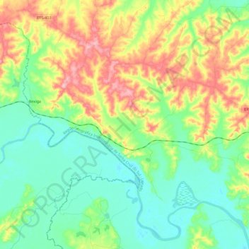 Bexiga topographic map, elevation, terrain