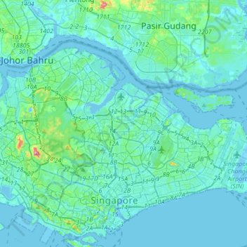 North-east Region topographic map, elevation, terrain