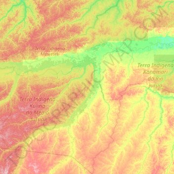 Eirunepé topographic map, elevation, terrain