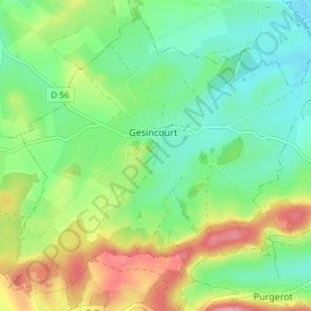 Aboncourt-Gesincourt topographic map, elevation, terrain