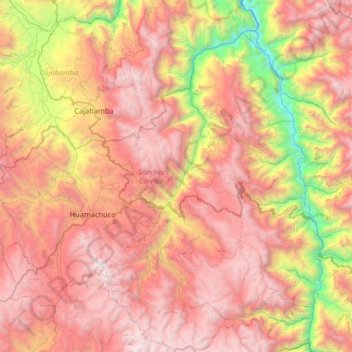 Sánchez Carrión topographic map, elevation, terrain
