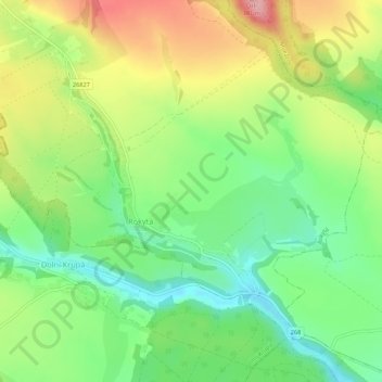 Dolní Rokytá topographic map, elevation, terrain