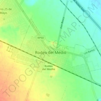 Rodeo del Medio topographic map, elevation, terrain