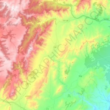 Catí topographic map, elevation, terrain