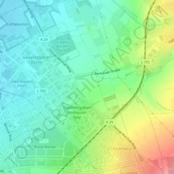 Gotte topographic map, elevation, terrain