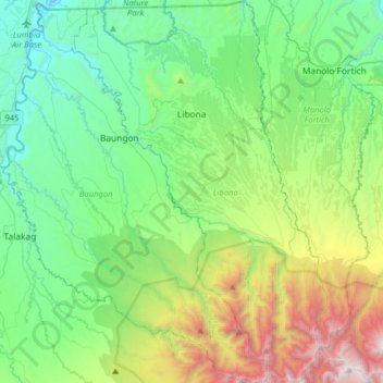 Libona topographic map, elevation, terrain