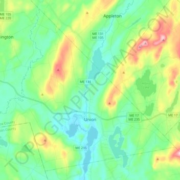 Union topographic map, elevation, terrain