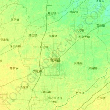 Shanghe topographic map, elevation, terrain