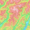 Adamello-Presanella Alps topographic map, elevation, terrain