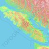 Île de Vancouver topographic map, elevation, terrain