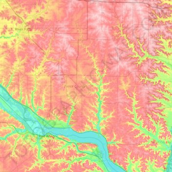 Pierce County topographic map, elevation, terrain