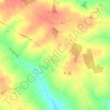 Maidford topographic map, elevation, terrain